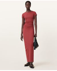 AllSaints - Cotton Katarina Short Sleeve Slim Fit Maxi Dress, /Us 2 - Lyst