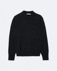 AllSaints - Beton Merino Wool Knitted Polo Shirt - Lyst