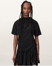 AllSaints - Leslie Half Sleeve Cowl Neck Top - Lyst