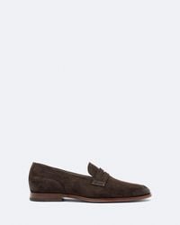 AllSaints - Jules Hand-Stitched Suede Loafers - Lyst