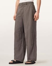 AllSaints - Echo Linen Blend Barrel Leg Pants - Lyst
