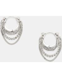 AllSaints - Trudy Small Chain Hoop Earrings, - Lyst