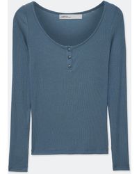 AllSaints - Jules Slim-Fit Cotton Henley Top - Lyst