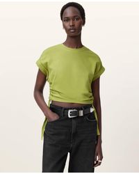 AllSaints - Mira Cropped Drawcord T-Shirt - Lyst