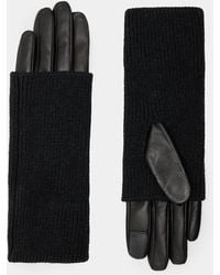 AllSaints - Zoya Knitted Cuff Leather Gloves - Lyst