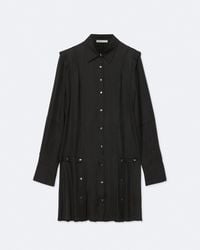 AllSaints - Artemis Silk-Blend Mini Shirt Dress - Lyst