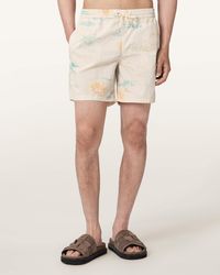 AllSaints - Bleachsurf Slim Fitting Printed Swim Shorts - Lyst