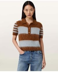 AllSaints - Clem Wool Blend Polo - Lyst