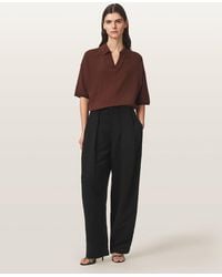 AllSaints - Phi Linen-Blend Wide Leg Trousers - Lyst