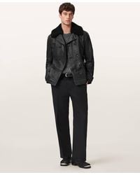 AllSaints - Hamlet Leather Coat - Lyst