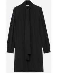AllSaints - Jamie Long-Sleeve Silk Midi Dress - Lyst