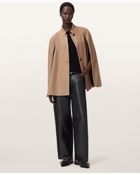 AllSaints - Lunis Wool Cape Coat - Lyst