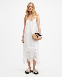 AllSaints - Areena Embroidered Adjustable Maxi Dress, - Lyst