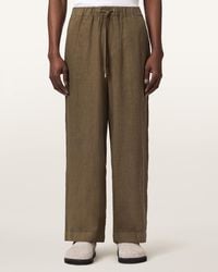 AllSaints - Sharp Straight Leg Linen Pants - Lyst