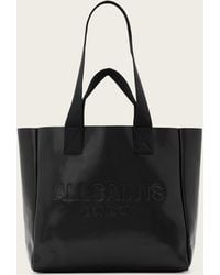 AllSaints - Izzy Embossed Logo Leather Tote Bag - Lyst