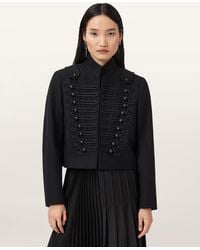 AllSaints - Rummy Cropped Wool Blend Jacket - Lyst
