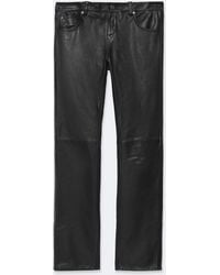 AllSaints - Riella Leather Bootcut Pants - Lyst