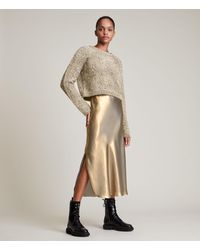 AllSaints Rosetta Tinsel 2-in-1 Dress - Metallic