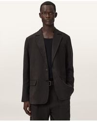 AllSaints - Marko Relaxed Fit Linen Blend Blazer - Lyst