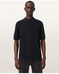 AllSaints - Aspen Waffle Texture Polo Shirt, - Lyst