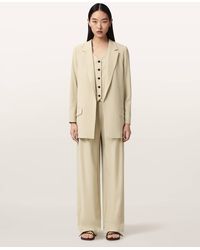 AllSaints - Polyester/Viscose Aleida Lightweight Wide-Leg Trousers, /Us 2 - Lyst