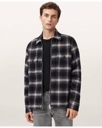 AllSaints - Bayo Sherpa Checked Jacket - Lyst
