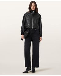 AllSaints - Lowden Leather Jacket - Lyst