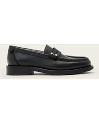 AllSaints - Bloom Leather Stud Loafers - Lyst