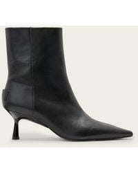 AllSaints - Vivian Pointed Toe Leather Boots - Lyst