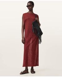 AllSaints - Kaito Jacquard Sleeveless Maxi Dress - Lyst