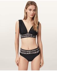 AllSaints - Xalia High Waisted Bikini Bottoms - Lyst