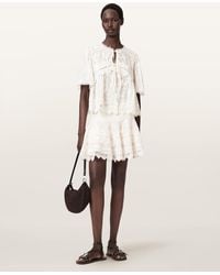 AllSaints - Lillith Embroidered Mini Skirt - Lyst