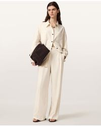 AllSaints - Olga Wide Leg Pleated Pants - Lyst