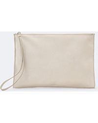 AllSaints - Siloh Pinked-Edge Large Leather Pouch - Lyst