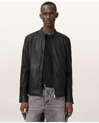 AllSaints - Colt Slim Fit Leather Jacket - Lyst