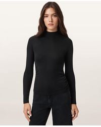AllSaints - Rina Long Sleeve Roll Neck T-Shirt - Lyst
