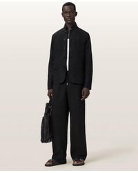 AllSaints - Leat Slim Fit Double Breasted Blazer - Lyst
