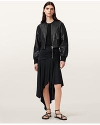 AllSaints - Annalie Jersey Midi Skirt - Lyst