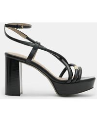 AllSaints - Bella Leather Platform Heel - Lyst