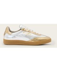 AllSaints - Thelma Metallic Leather Low Top Trainers - Lyst
