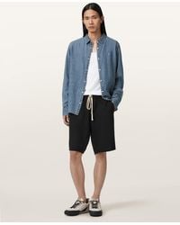 AllSaints - Helix Straight Fit Sweat Shorts - Lyst