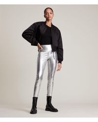 AllSaints Cora Foil leggings Womens - Metallic