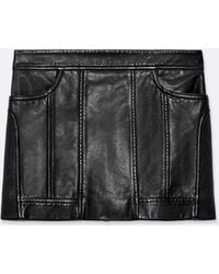 AllSaints - Endry Leather Mini Skirt - Lyst