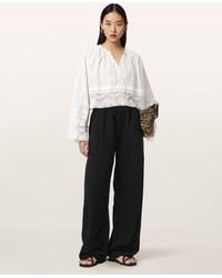 AllSaints - Colette Cropped Lace Top - Lyst