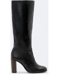 AllSaints - Marisa Leather Heeled Knee-High Boots - Lyst