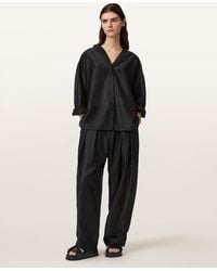 AllSaints - Becca Wide Leg Sheer Trousers - Lyst