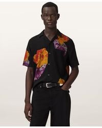 AllSaints - Nouvelle Short Sleeve Linen Blend Shirt - Lyst