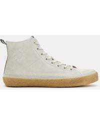 AllSaints - Crister Logo Leather High Top Sneakers - Lyst