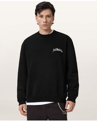 AllSaints - Descent Oversized Cropped Sweatshirt - Lyst