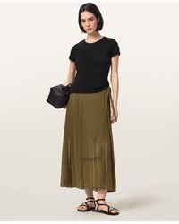 AllSaints - Polyester Clover Wrap Maxi Skirt, /Us 2 - Lyst